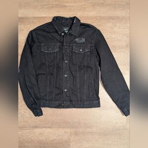 Forever 21 Men's Heavy Black Denim Jacket